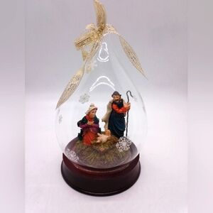 Hand Blown Glass Ornament Holy Family Christmas Decor